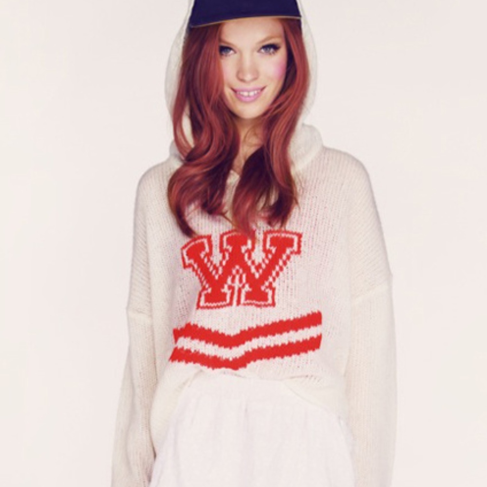 WILDFOX WHITE LABEL CHEERLEADER  CROP SWEATER NWT!